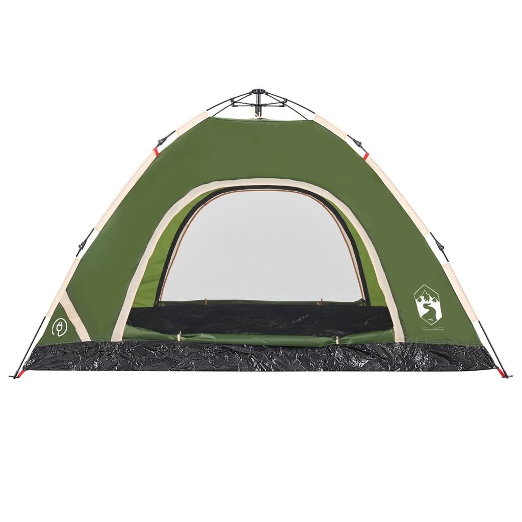 Camping Tent 4 Persons Green Quick Release