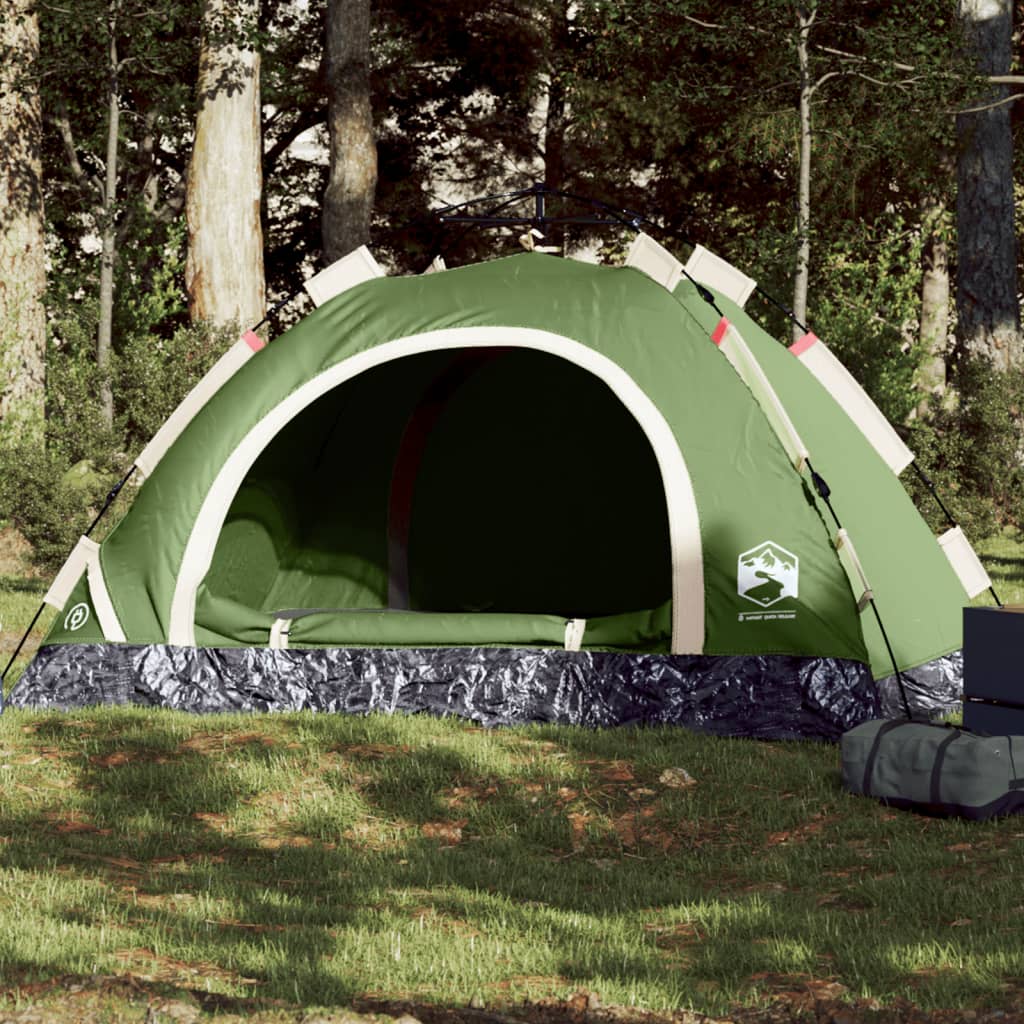 Camping Tent 4 Persons Green Quick Release