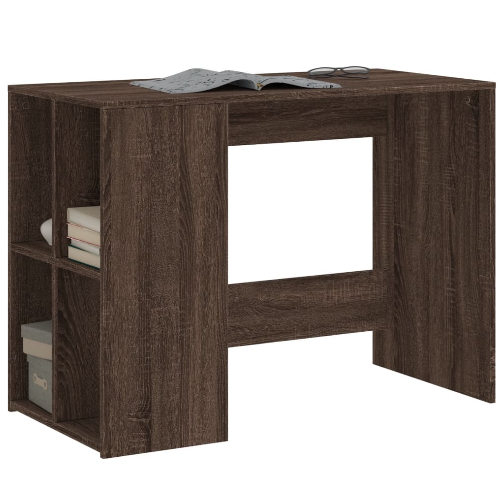 Desk Brown Oak Look 102x50x75 cm Wood Material