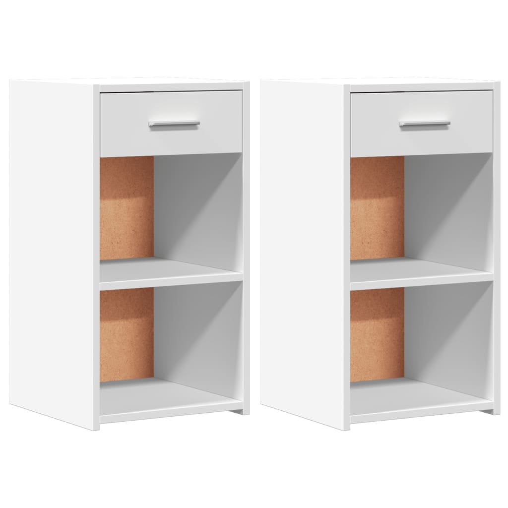 Tables de chevet 2 pcs. Blanc 35x34x65 cm en bois