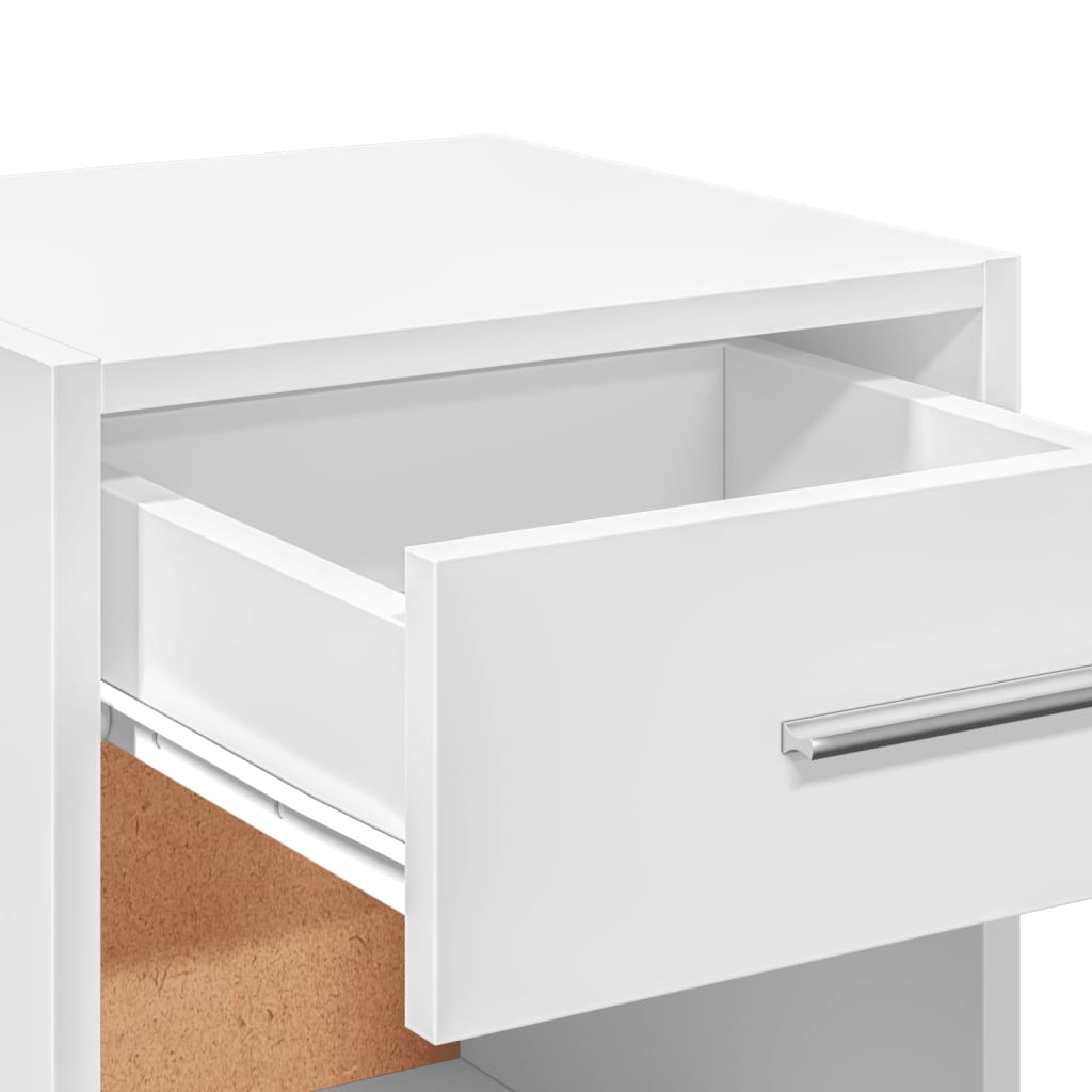 Tables de chevet 2 pcs. Blanc 35x34x65 cm en bois