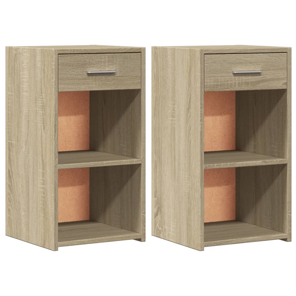 Tables de chevet 2 pcs. Chêne Sonoma 35x34x65 cm matériau bois