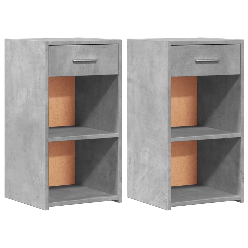 Bedside tables 2 pcs. Concrete grey 35x34x65 cm wood material