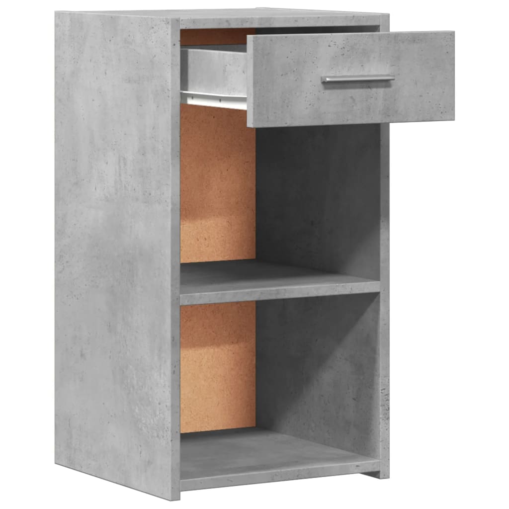 Bedside tables 2 pcs. Concrete grey 35x34x65 cm wood material
