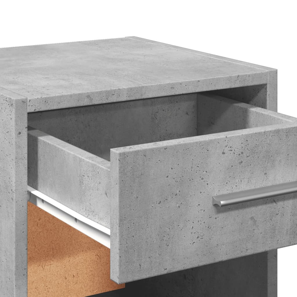 Bedside tables 2 pcs. Concrete grey 35x34x65 cm wood material