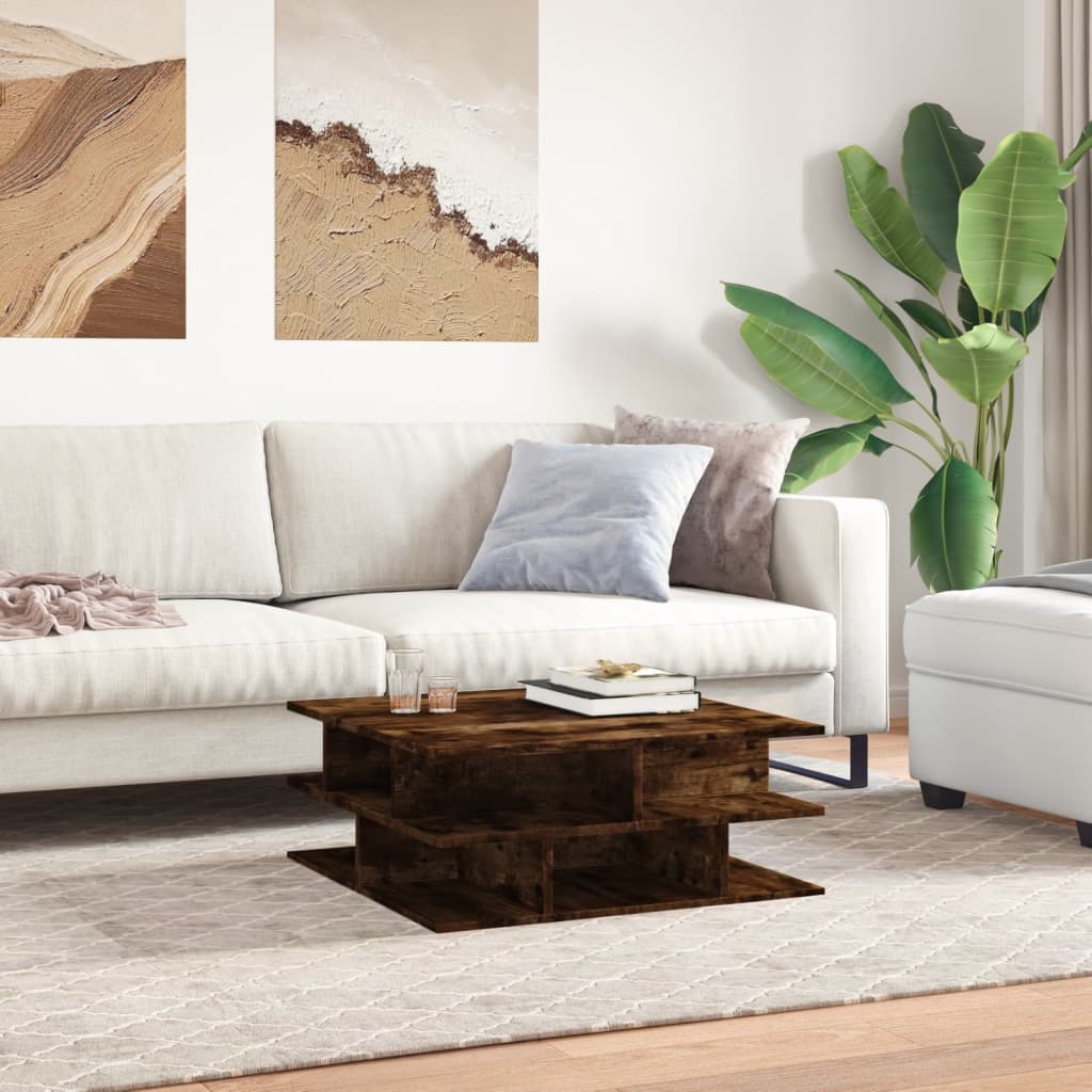 Coffee table smoked oak 70x70x29 cm wood material