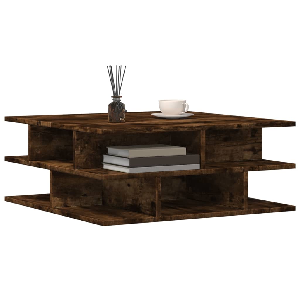 Coffee table smoked oak 70x70x29 cm wood material