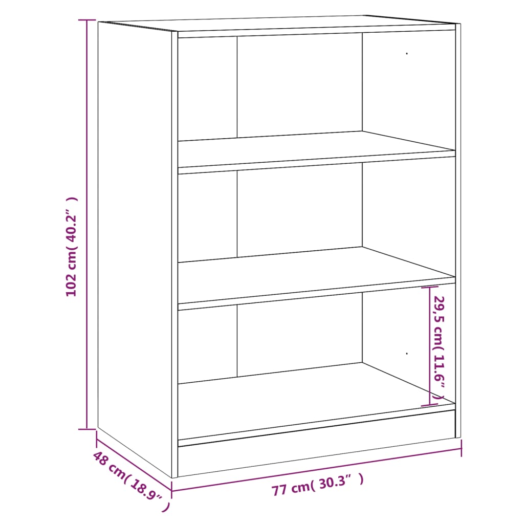Wardrobe smoked oak 77x48x102 cm wood material
