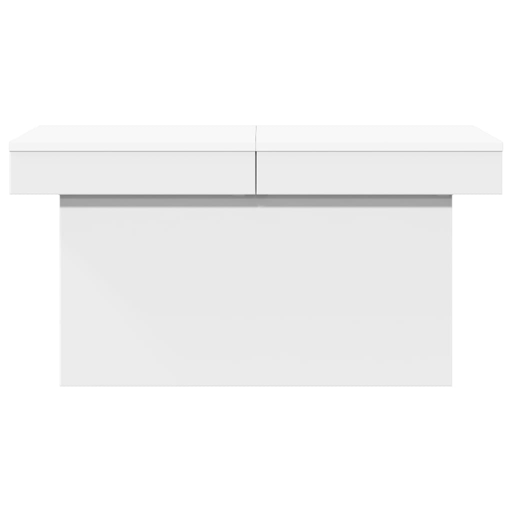 Table basse blanche 80x55x40 cm en bois