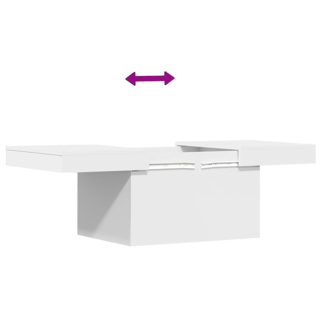 Table basse blanche 80x55x40 cm en bois