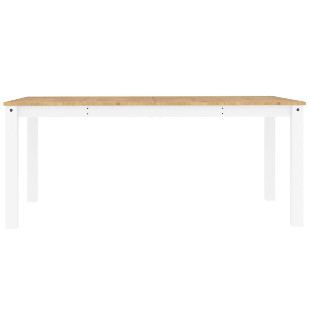 Table à manger Panama blanc 180x90x75 cm en bois de pin massif
