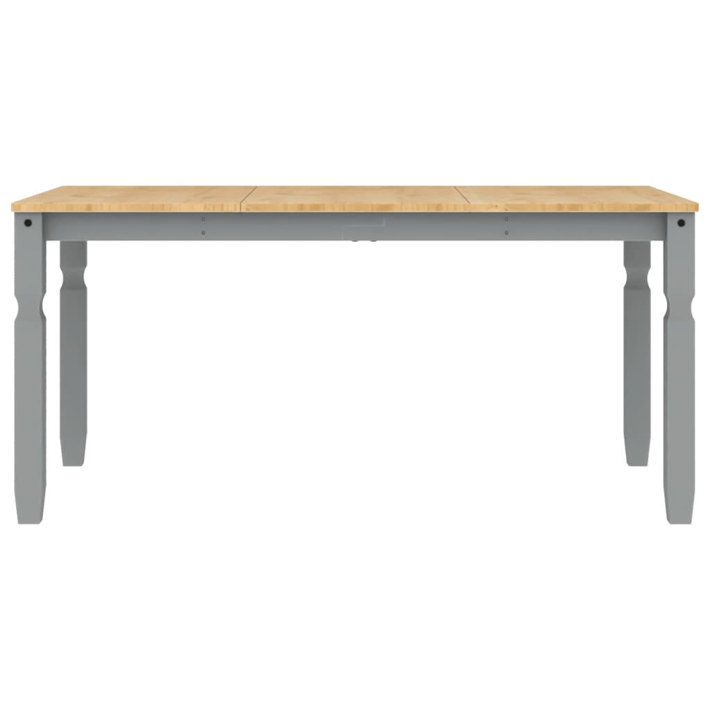 Table à manger Corona Gris 160x80x75 cm en bois de pin massif