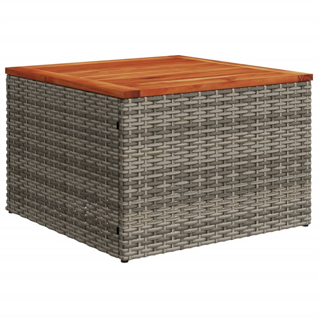 9-teiliges Gartensofa-Set mit Kissen, grau, Polyrattan