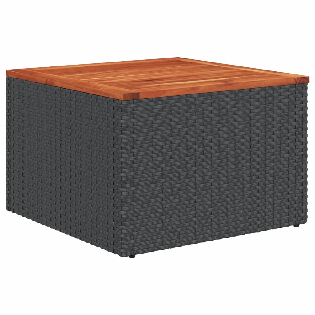 Ensemble de canapés de jardin 8 pièces avec coussins, en polyrotin noir