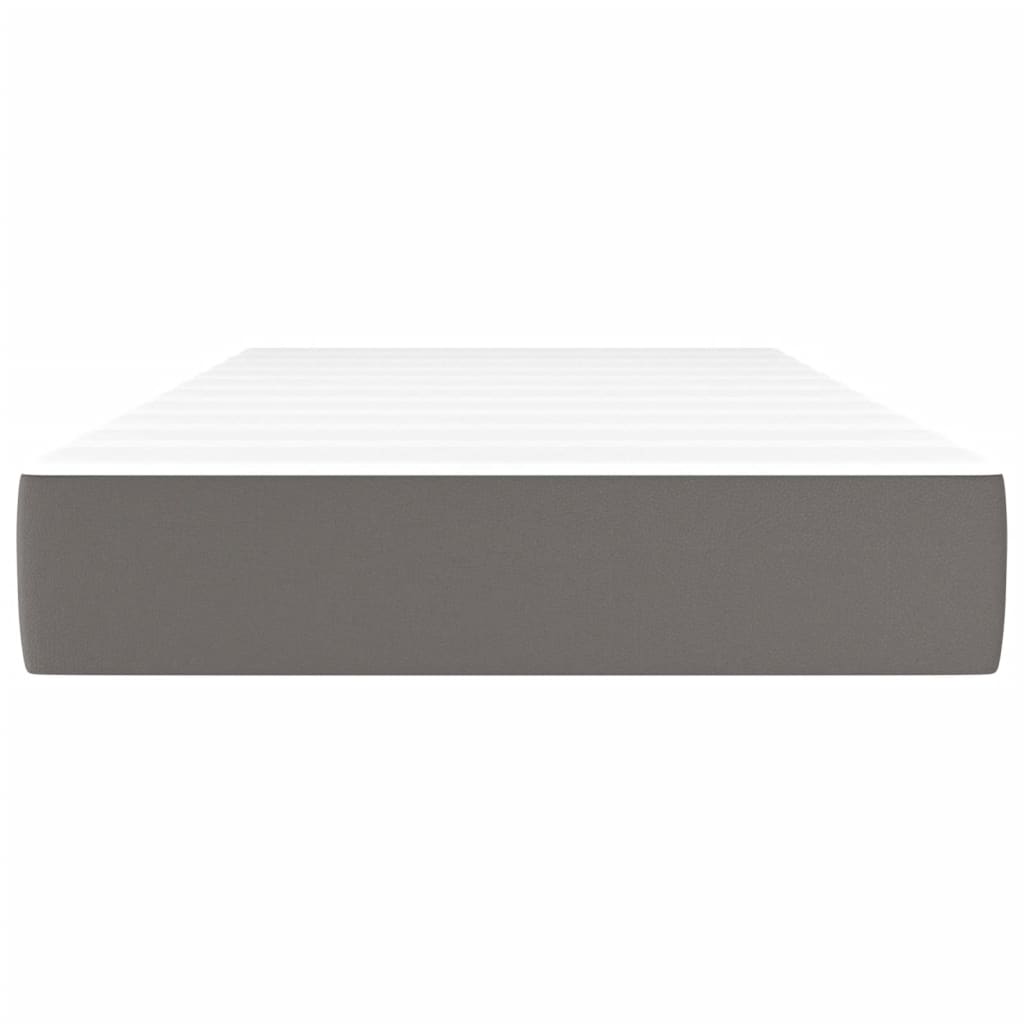 Matelas à ressorts ensachés gris 120x190x20 cm cuir artificiel