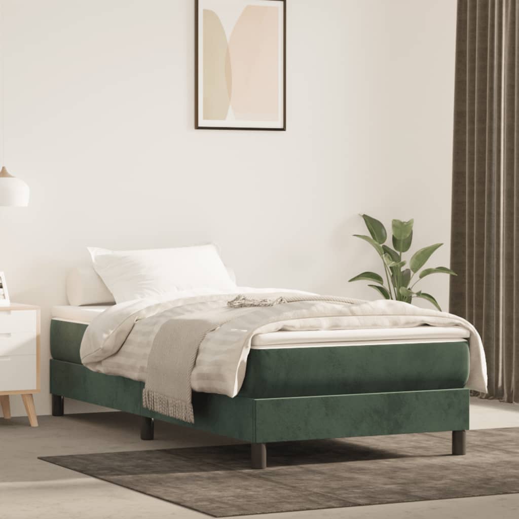 Pocket spring mattress dark green 120x190x20 cm velvet