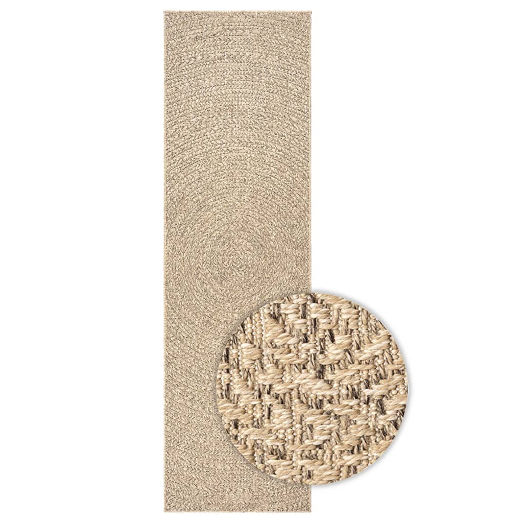 Tapis ZIZUR 80x250 cm aspect jute intérieur et extérieur