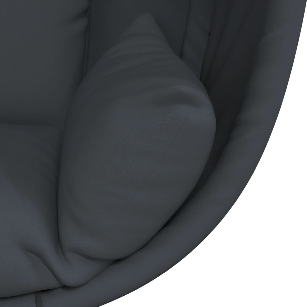 Chaise suspendue design oeuf avec support tissu anthracite et acier