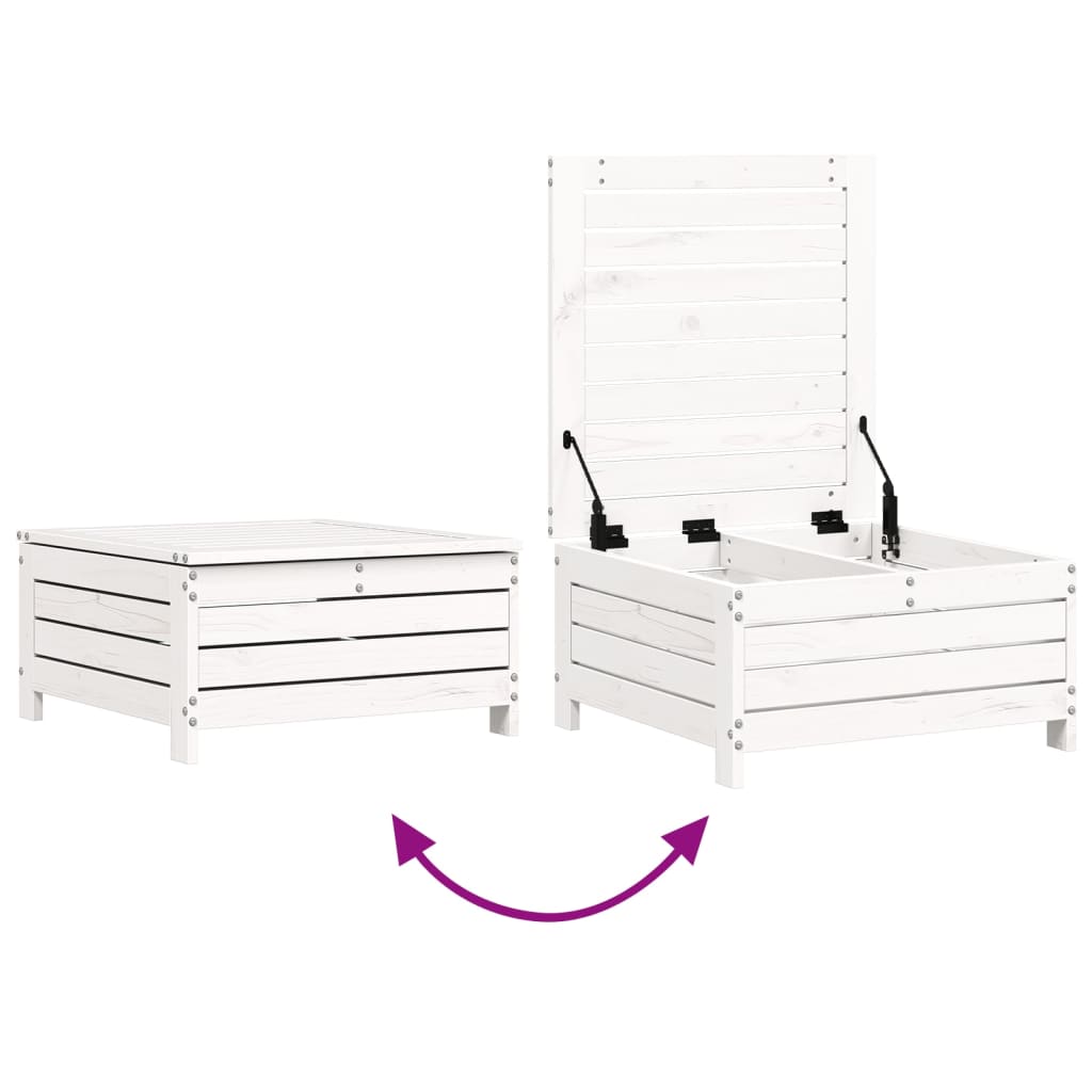 5-piece garden sofa set white solid pine