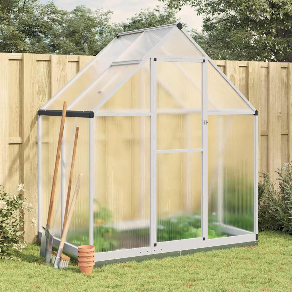 Greenhouse with foundation frame Silver 169x114x202 cm Alu