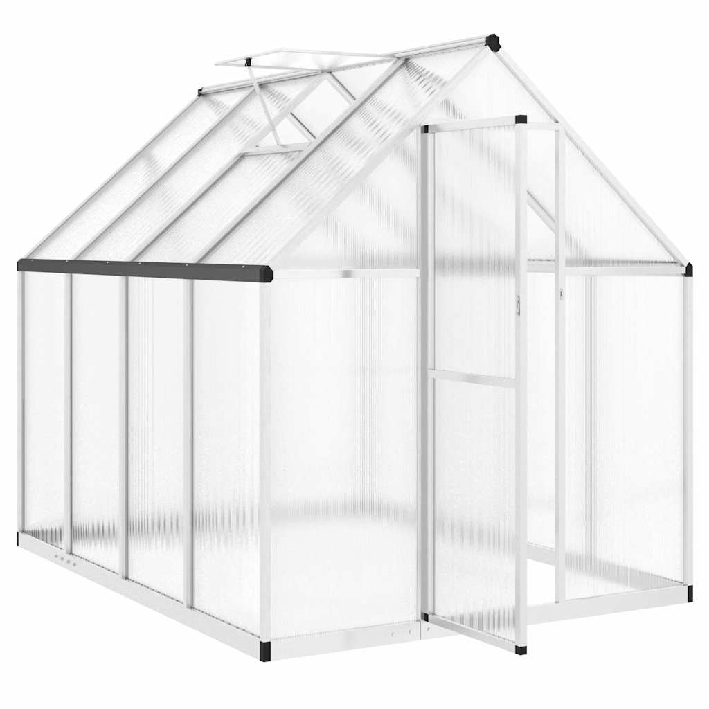Greenhouse with foundation frame silver 224x169x195cm aluminum