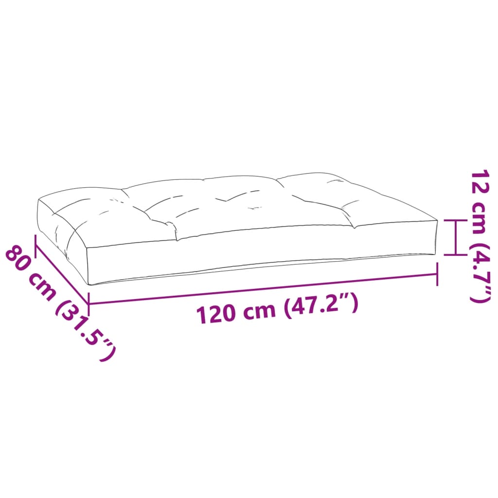Palettenkissen 3-tlg. Anthrazit Stoff