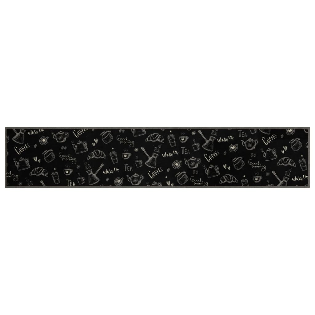 Tapis de Cuisine Lavable Matin Noir 60x300 cm Velours