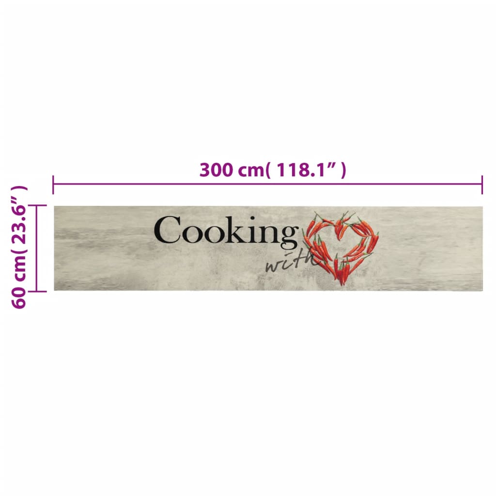 Tapis de cuisine lavable Paprika 60x300 cm velours