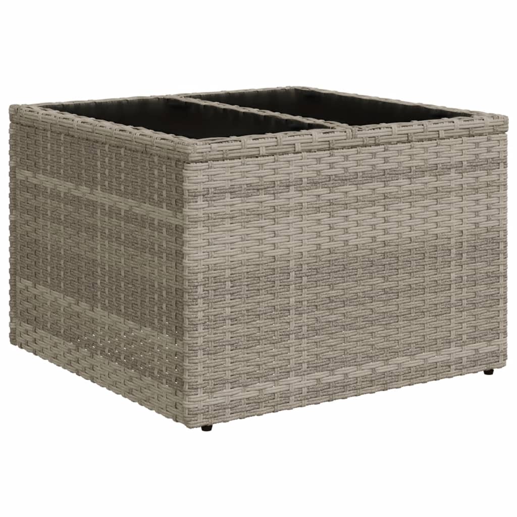 7-teiliges Gartensofa-Set mit Kissen, grau, Polyrattan