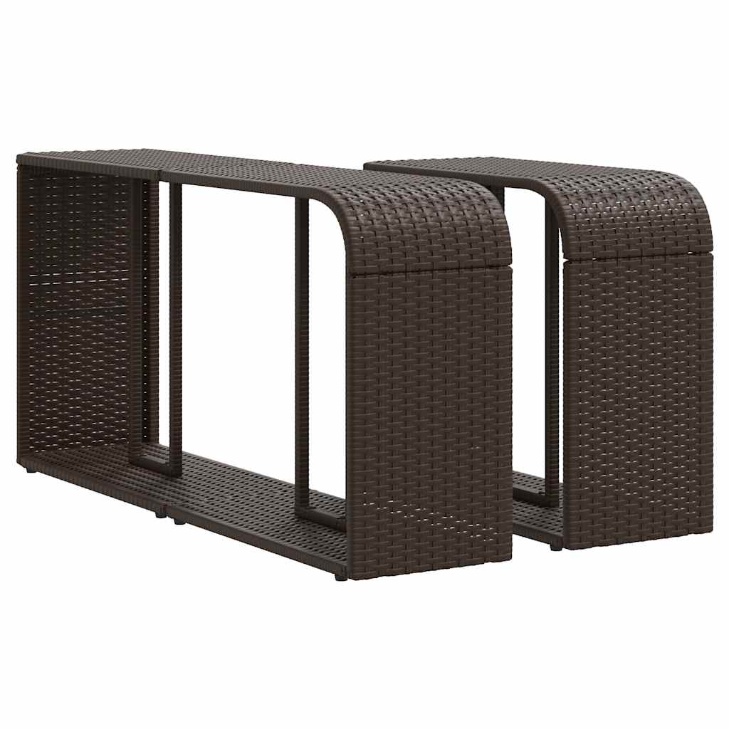 10-teiliges Gartensofa-Set mit Kissen, braun, Polyrattan