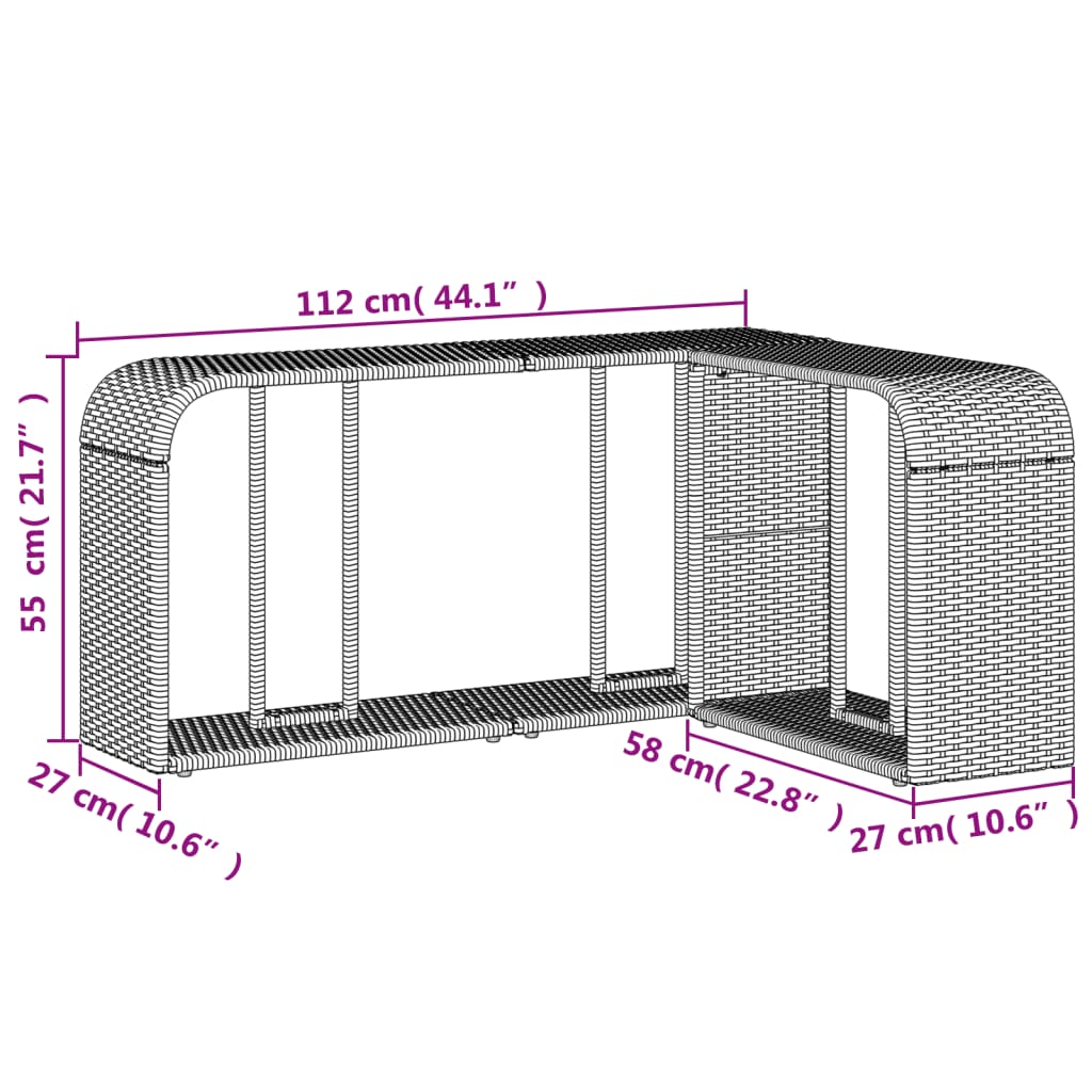 11-tlg. Garten-Sofagarnitur mit Kissen Schwarz Poly Rattan