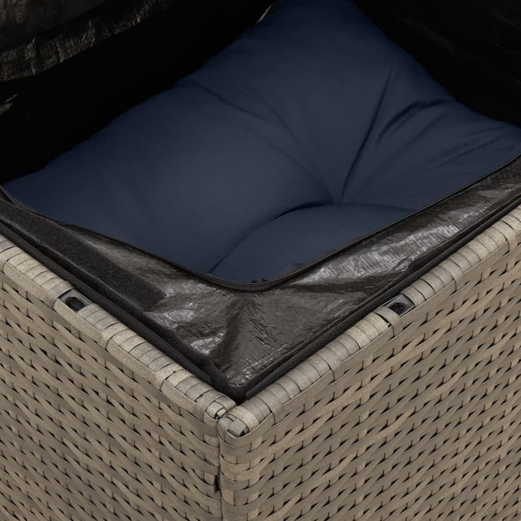 8-teiliges Gartensofa-Set mit Kissen, grau, Polyrattan