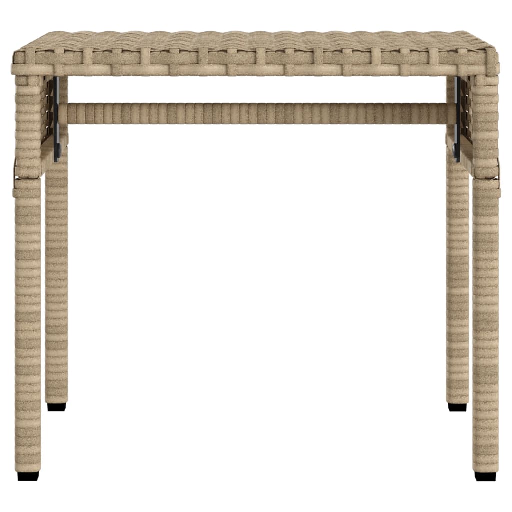 Chaises longues 2 pièces avec toit et table en résine tressée beige