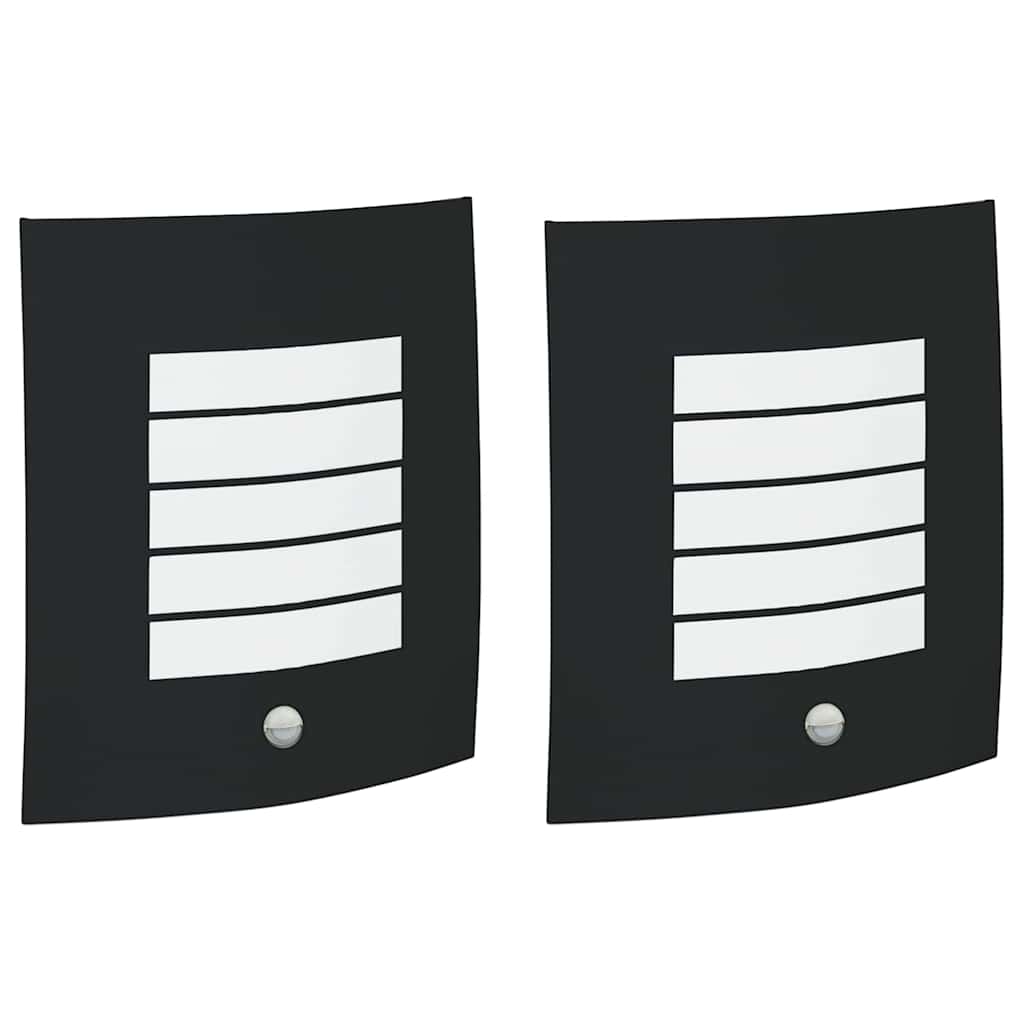 Außenwandlampen 2 pcs Schwarz 23.5 x 10.5 x 26 cm Edelstahl