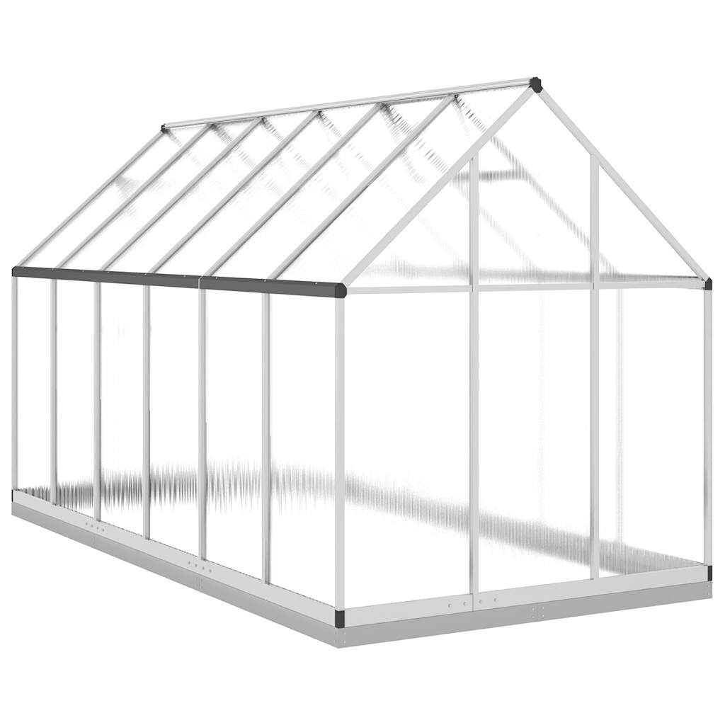 Greenhouse with foundation frame silver 334x169x202cm aluminum