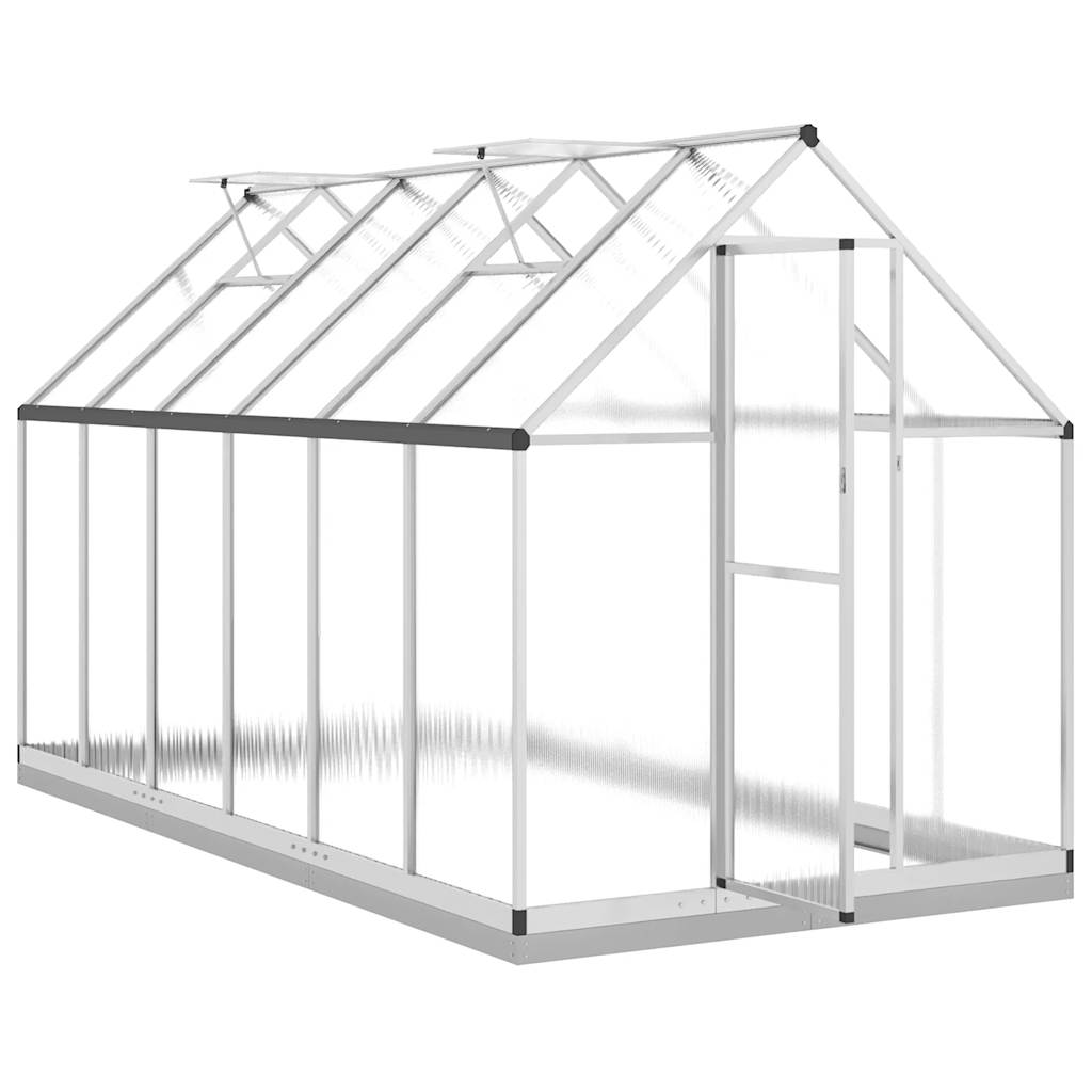 Greenhouse with foundation frame silver 334x169x202cm aluminum