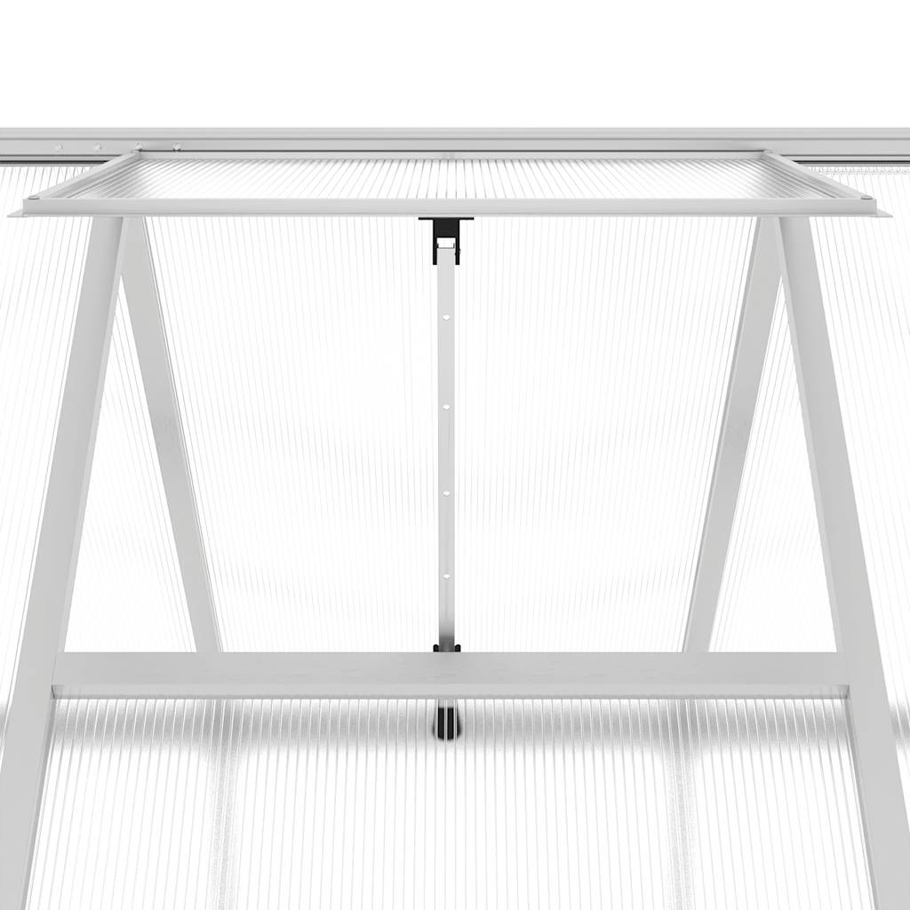 Greenhouse with foundation frame silver 334x169x202cm aluminum