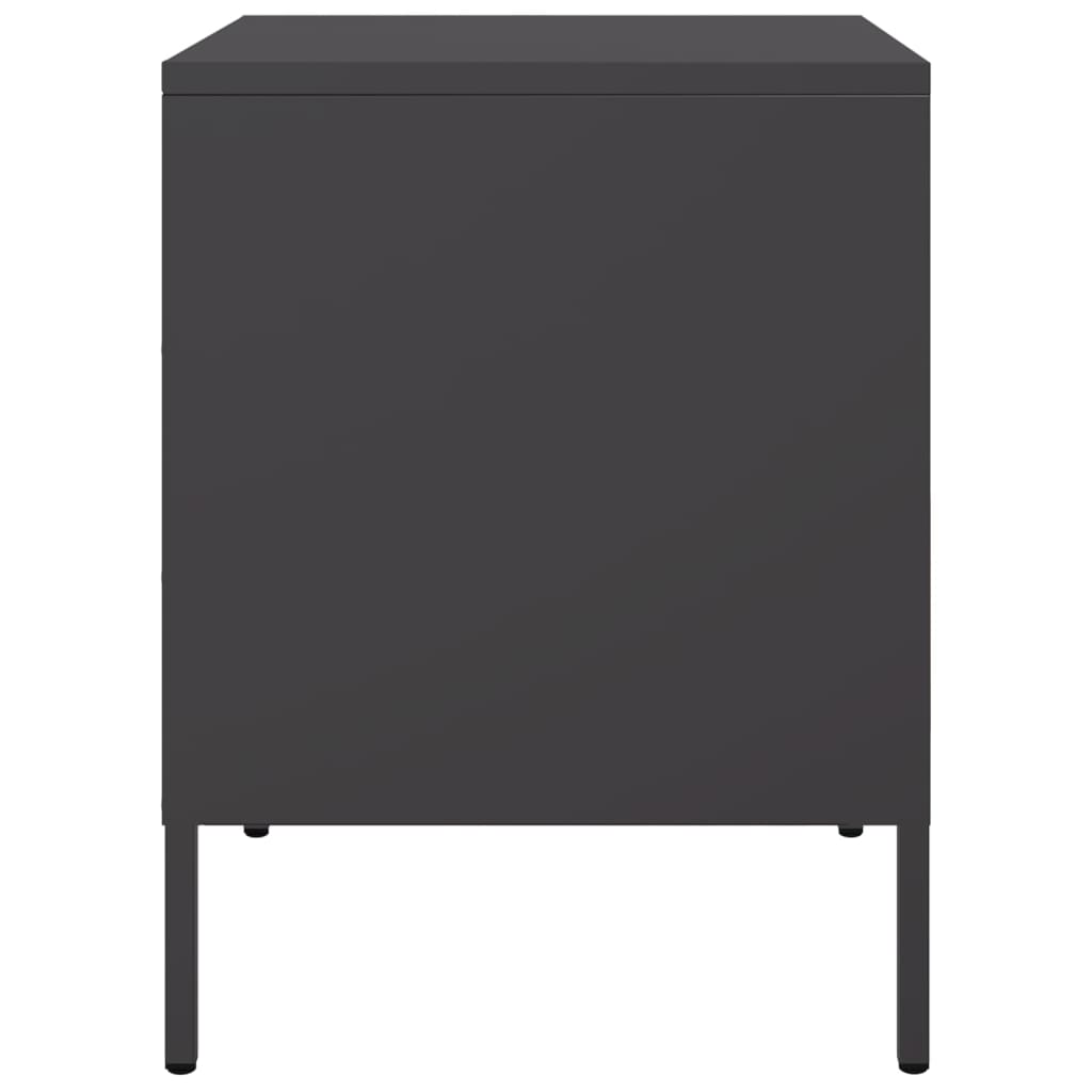 Bedside Table Black 36x39x50.5 cm Steel