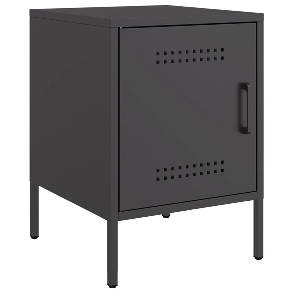 Tables de chevet 2 pcs. Noir 36x39x50,5 cm en acier