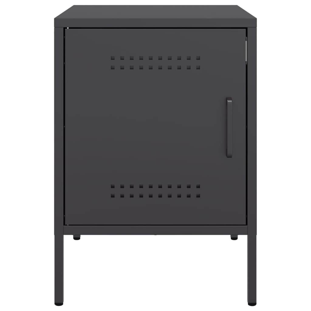 Tables de chevet 2 pcs. Noir 36x39x50,5 cm en acier