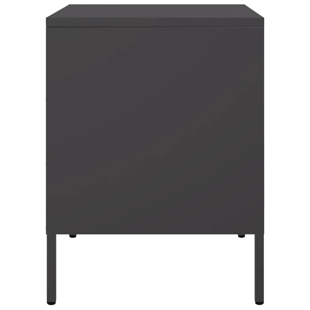 Tables de chevet 2 pcs. Noir 36x39x50,5 cm en acier
