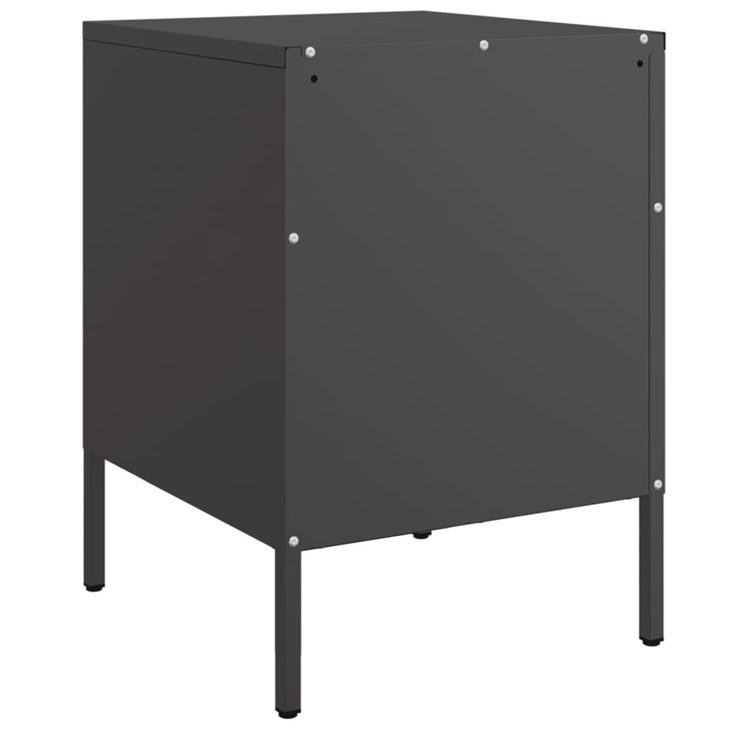 Tables de chevet 2 pcs. Noir 36x39x50,5 cm en acier