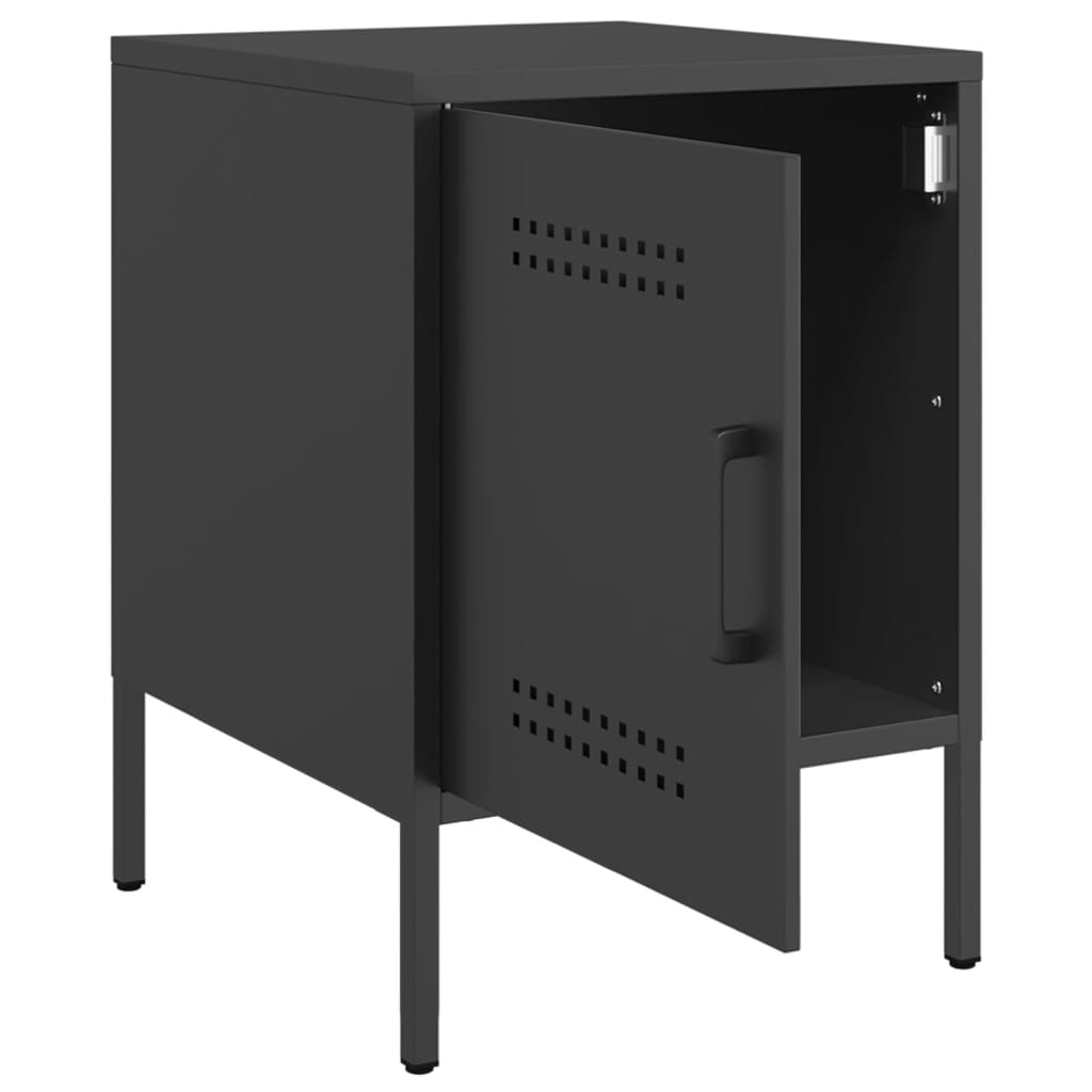 Tables de chevet 2 pcs. Noir 36x39x50,5 cm en acier