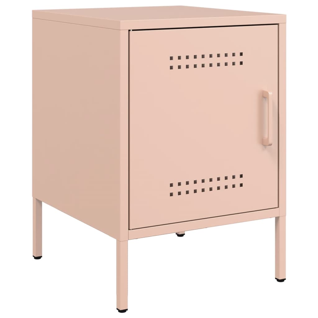 Bedside Table Pink 36x39x50.5 cm Steel