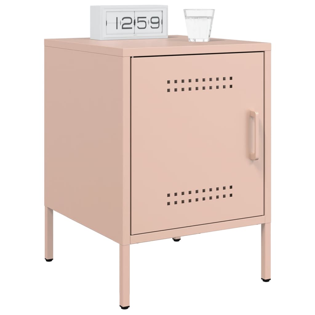 Bedside Table Pink 36x39x50.5 cm Steel