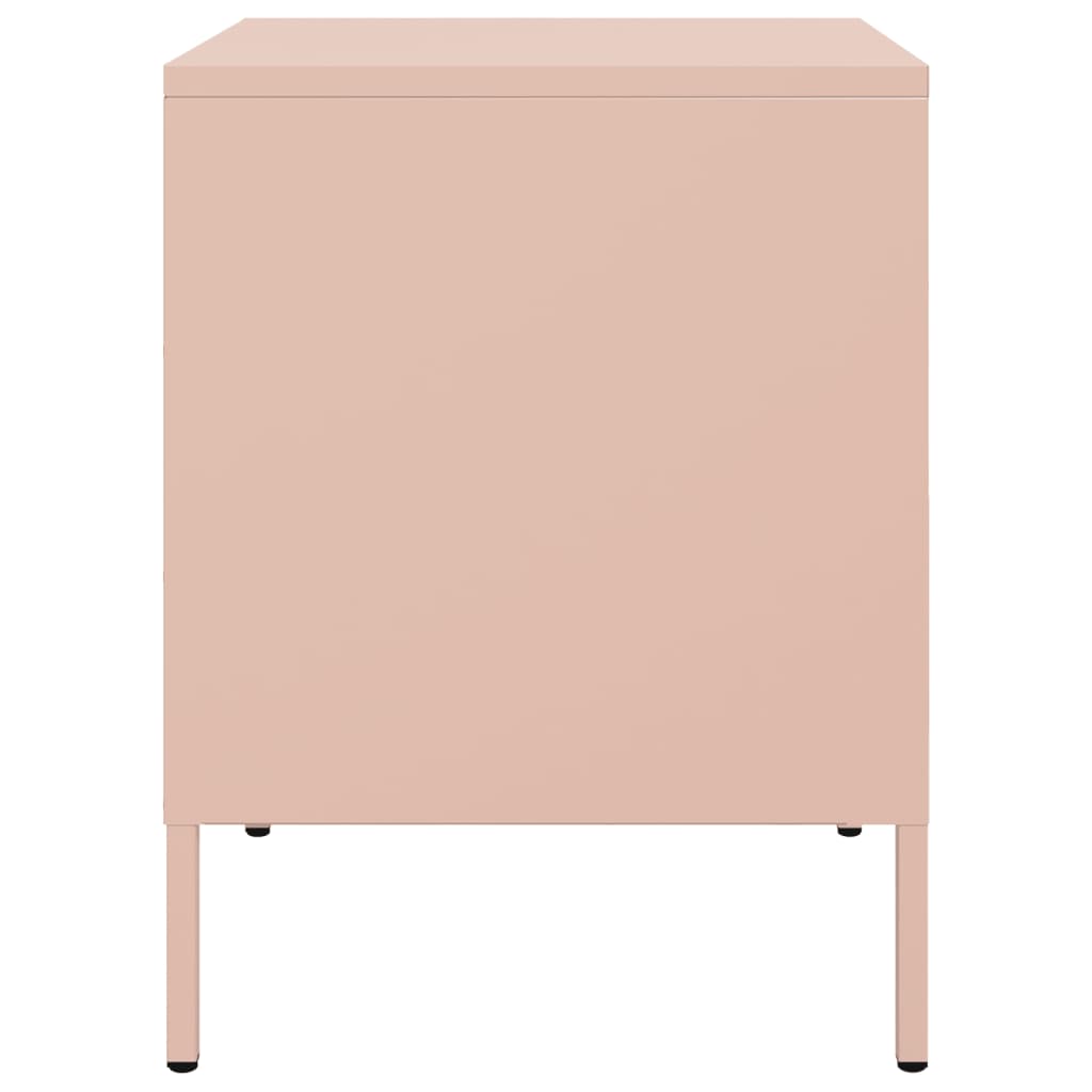 Bedside Table Pink 36x39x50.5 cm Steel