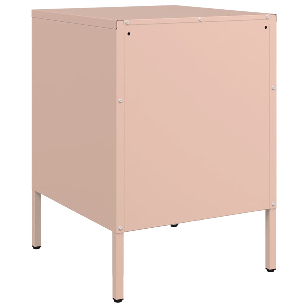 Bedside Table Pink 36x39x50.5 cm Steel