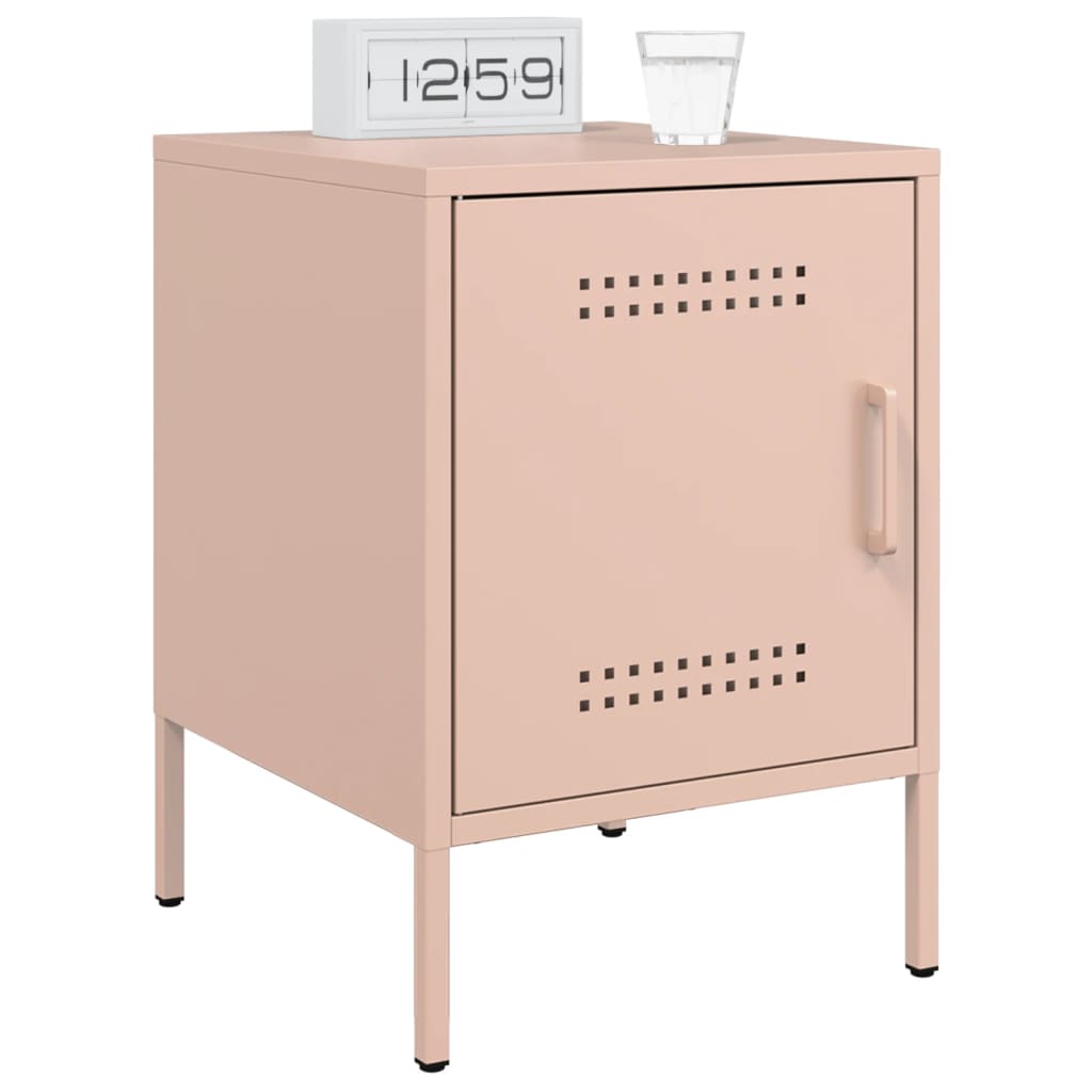 Tables de chevet 2 pcs Rose 36x39x50,5 cm en acier