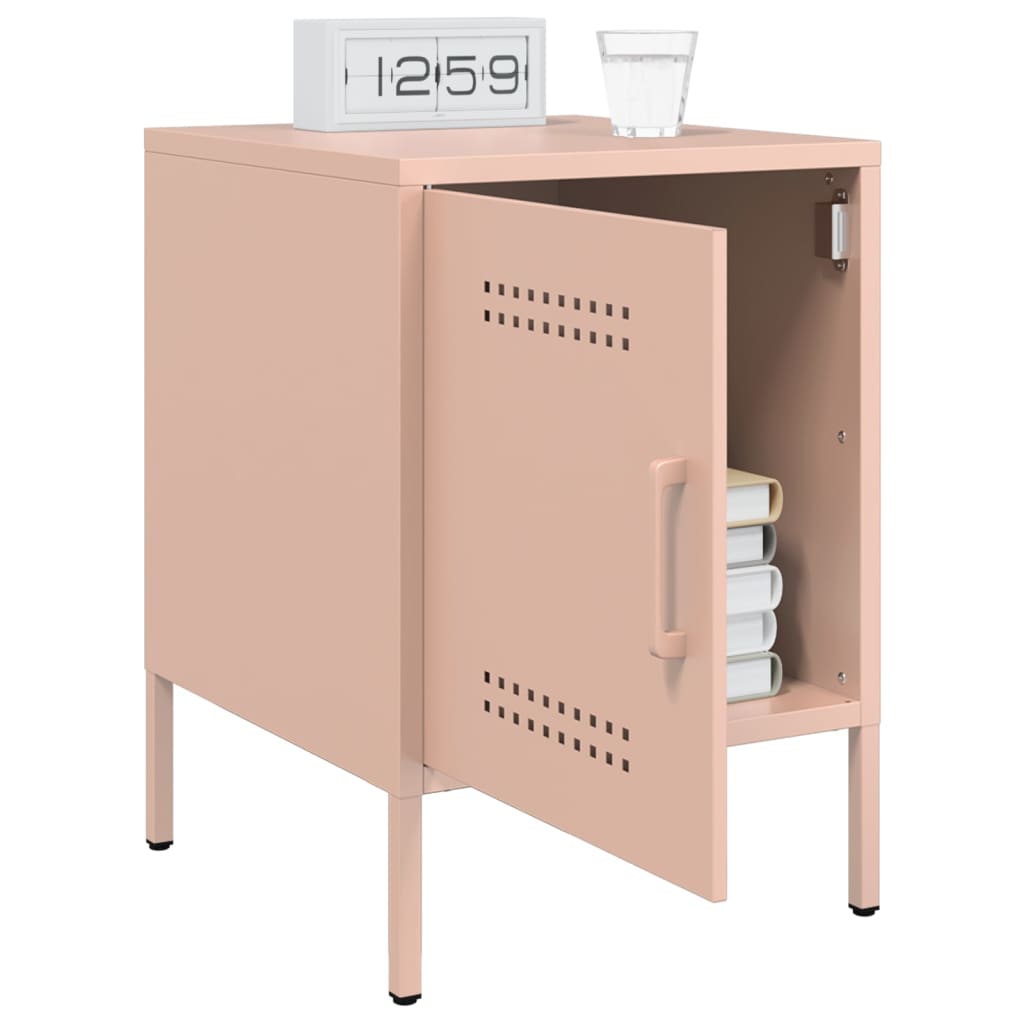 Tables de chevet 2 pcs Rose 36x39x50,5 cm en acier