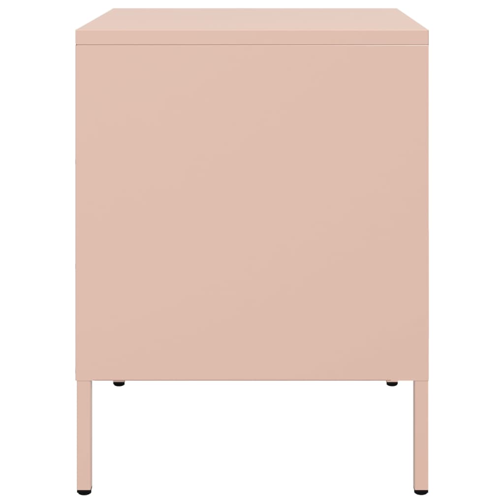 Tables de chevet 2 pcs Rose 36x39x50,5 cm en acier
